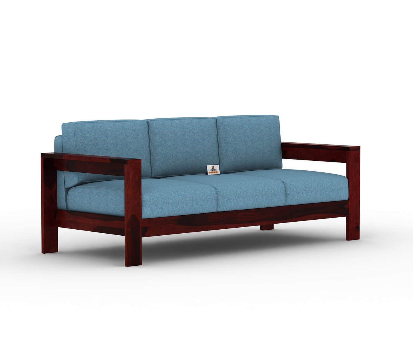 Carlotta With Side Magazine Wooden 3+1+1 Sofa Set - Urbnfurnish