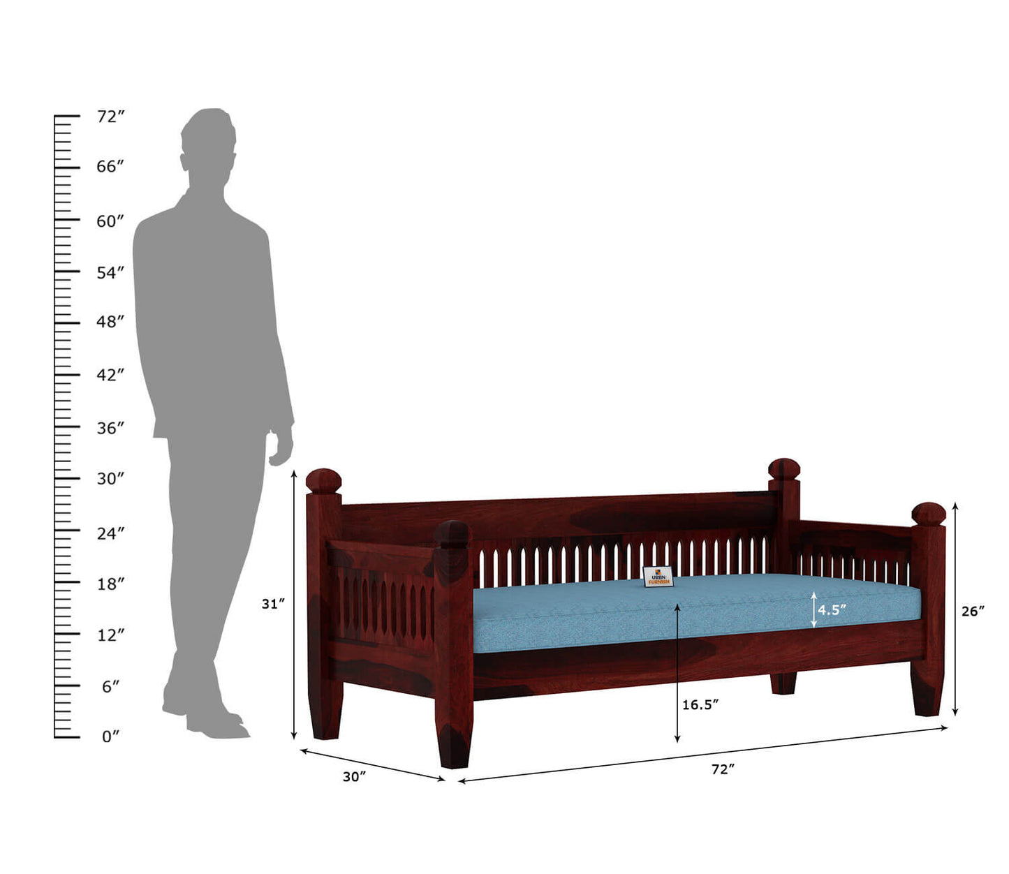 Ruby Wooden 3+1+1 Sofa Set - Urbnfurnish