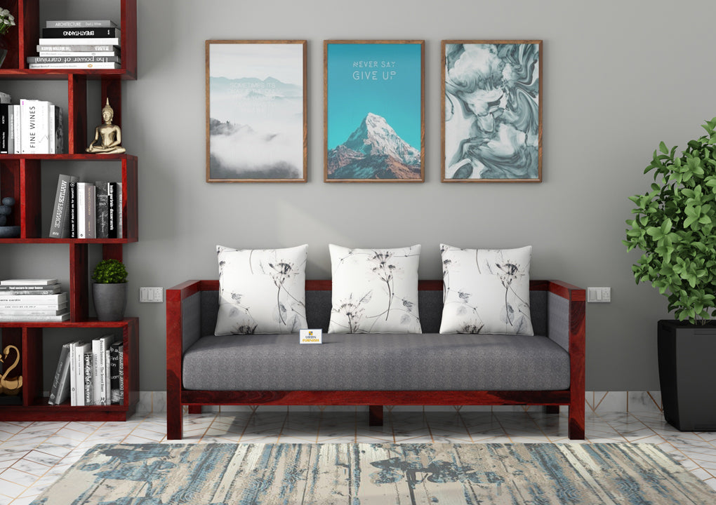 Dallas Wooden 3+1+1 Sofa Set - Urbnfurnish