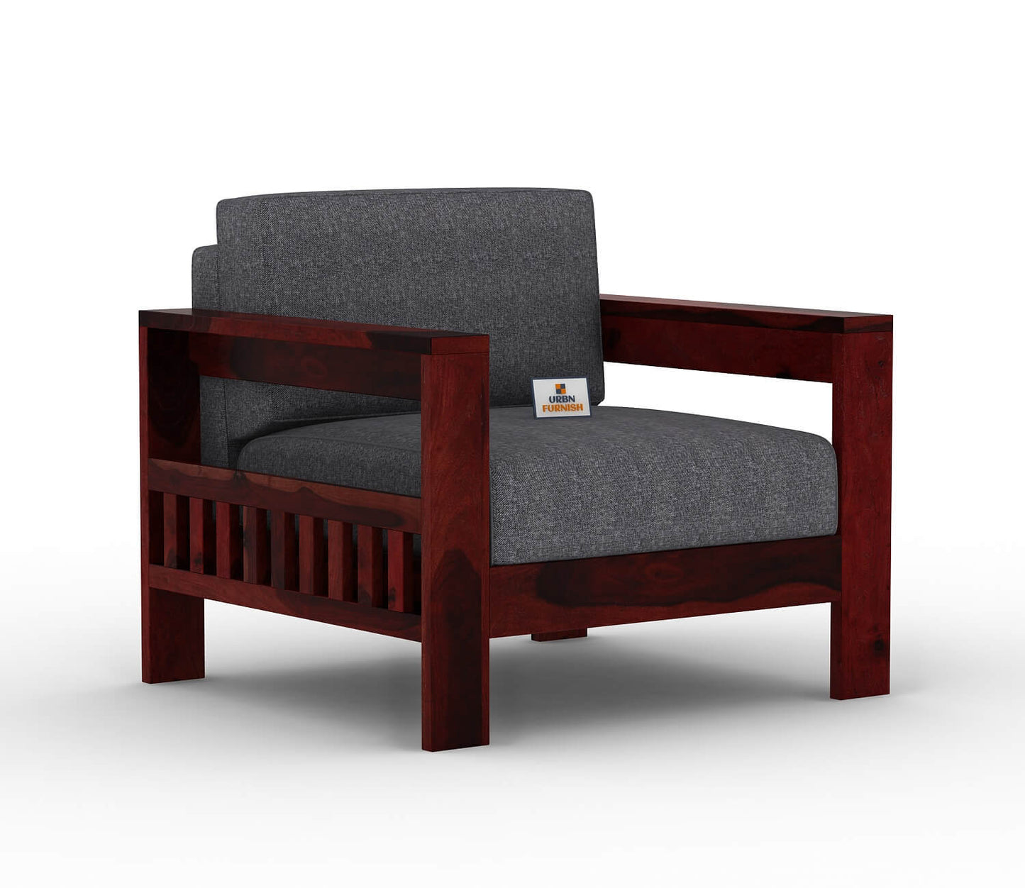 Carlotta With Side Magazine Wooden 3+1+1 Sofa Set - Urbnfurnish