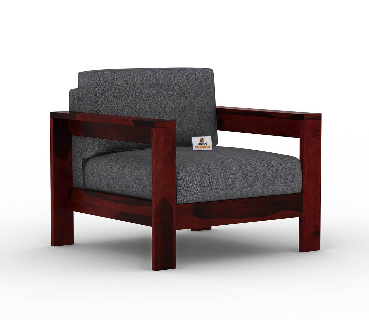 Carlotta With Side Magazine Wooden 3+1+1 Sofa Set - Urbnfurnish