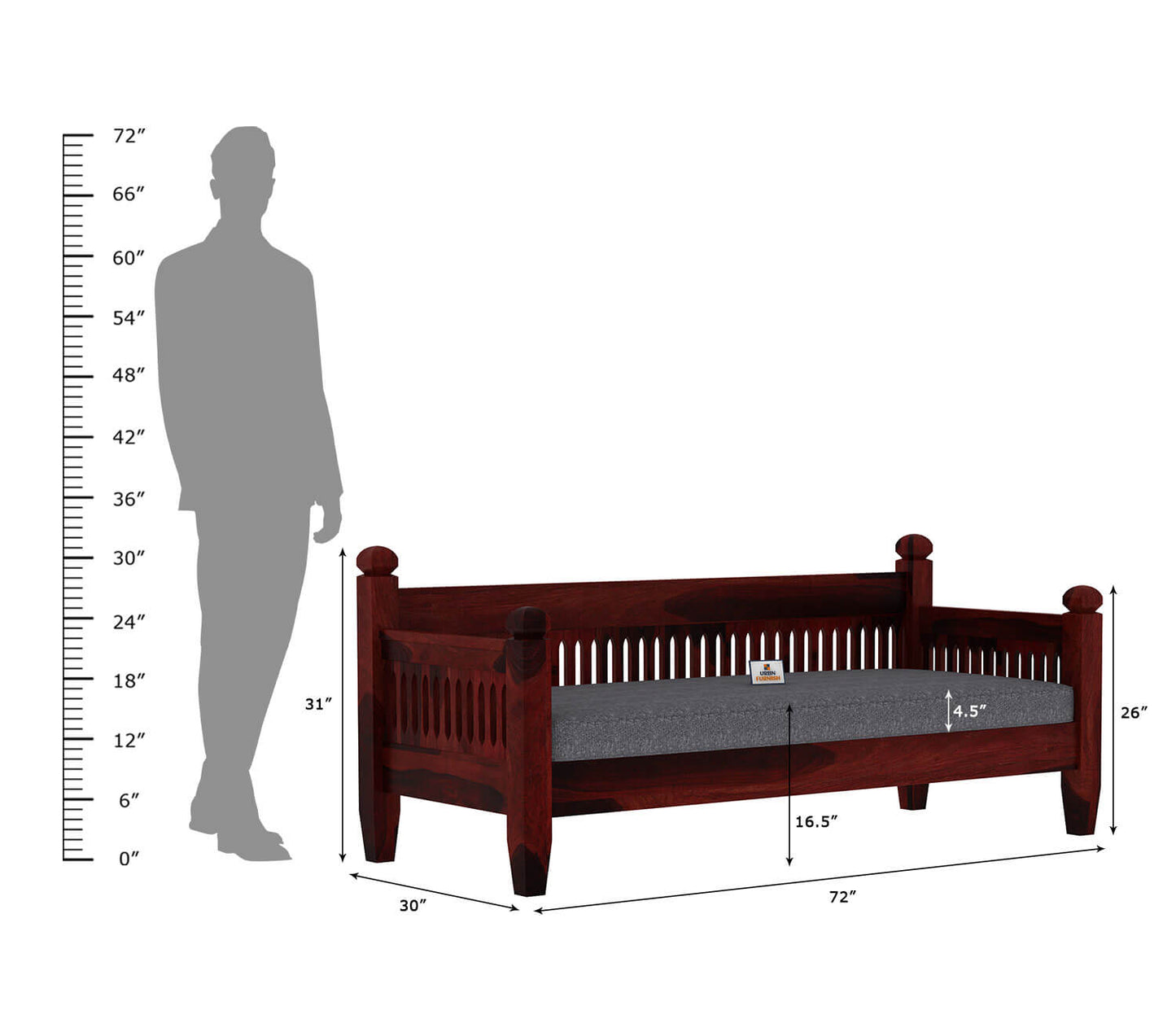 Ruby Wooden 3+1+1 Sofa Set - Urbnfurnish