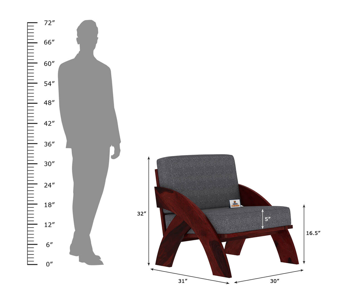 Smith Wooden 3+1+1 Sofa Set - Urbnfurnish