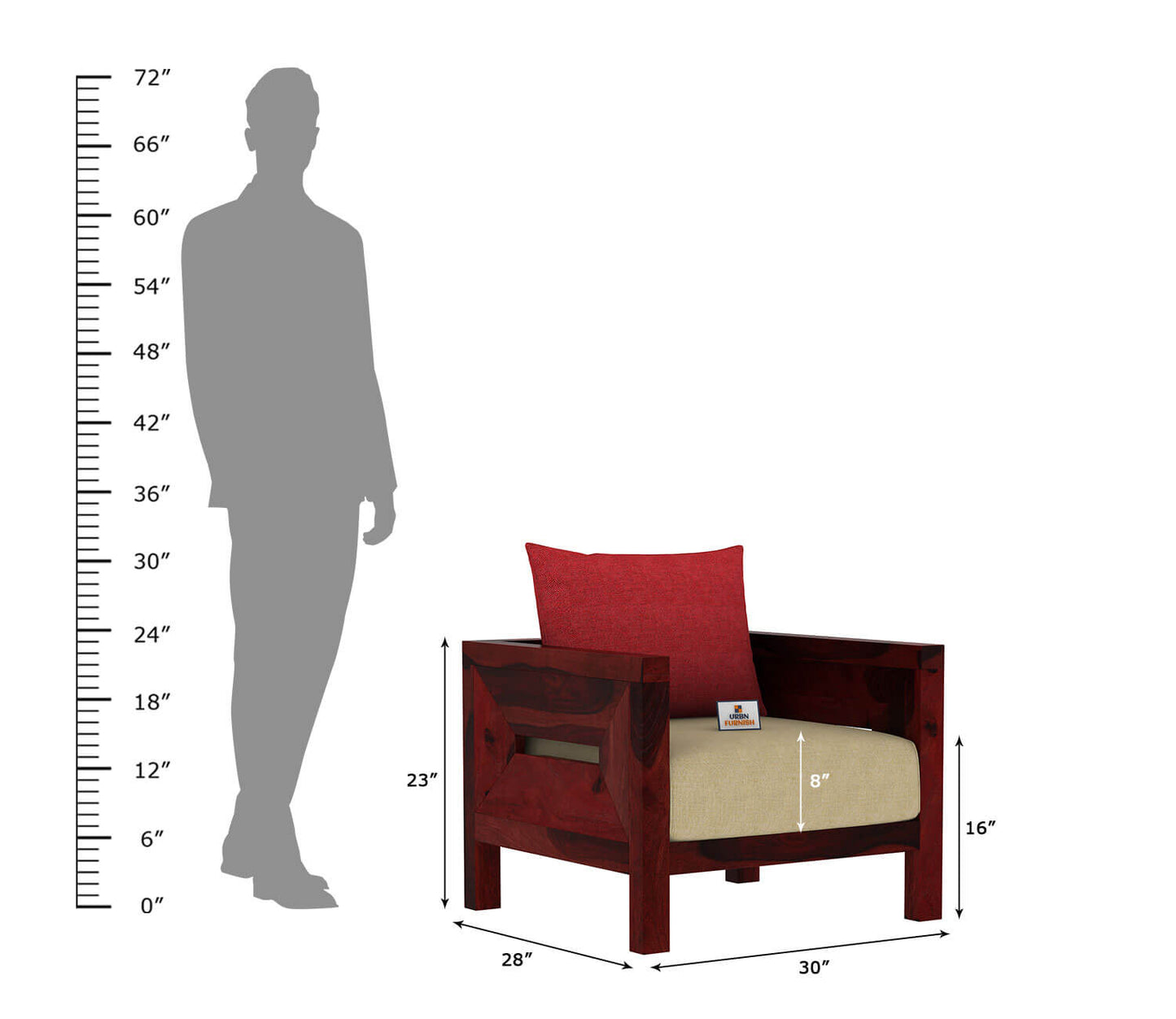 Stamford Wooden 3+1+1 Sofa Set - Urbnfurnish