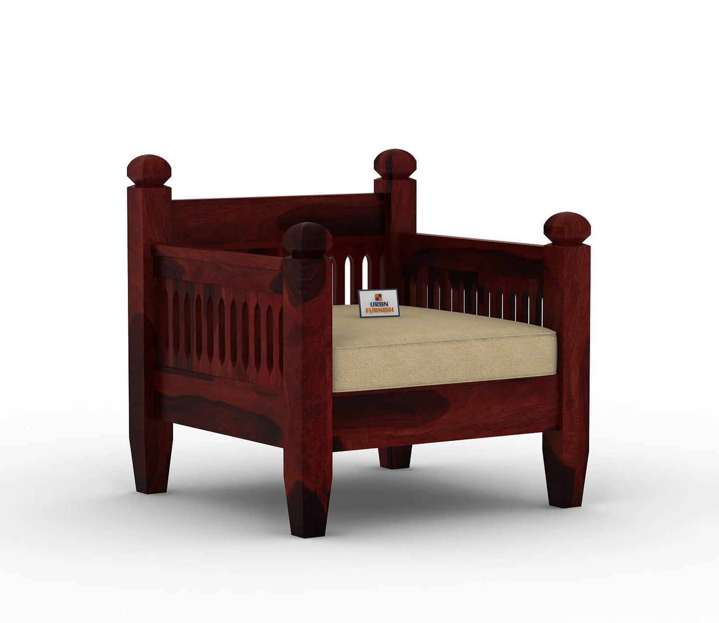 Ruby Wooden 3+1+1 Sofa Set - Urbnfurnish