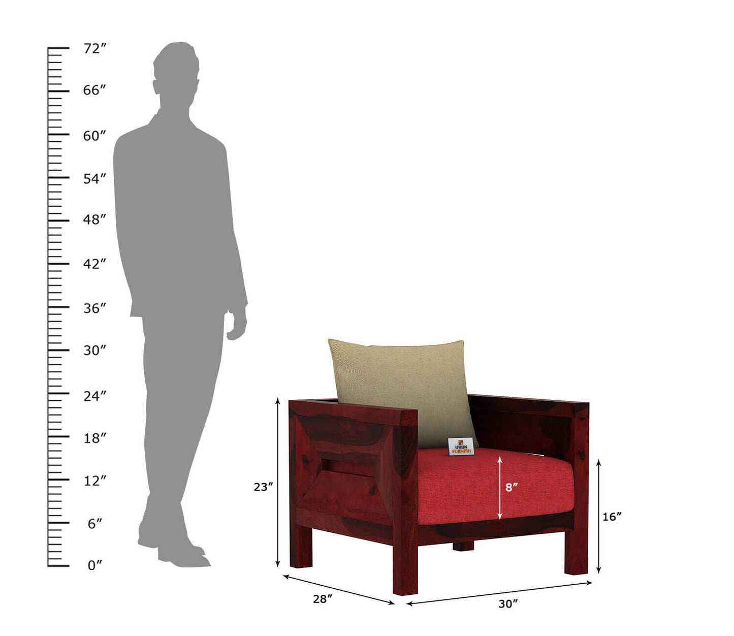 Stamford Wooden 3+1+1 Sofa Set - Urbnfurnish