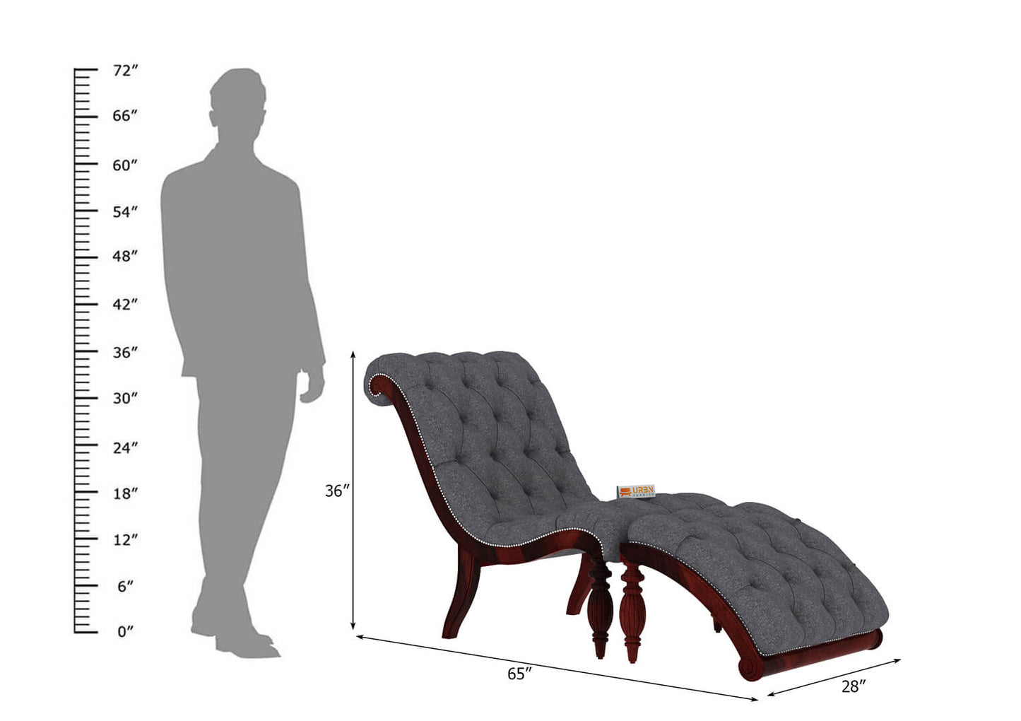 Victorian Style Chaise Lounge - Urbnfurnish