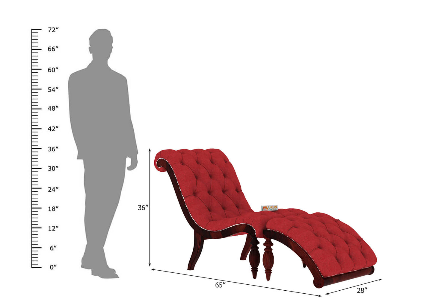 Victorian Style Chaise Lounge - Urbnfurnish