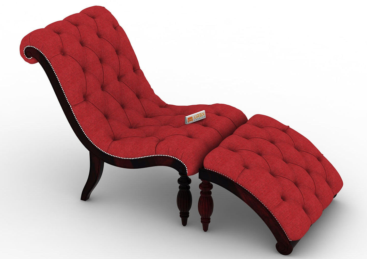 Victorian-Style-Chaise-Lounge-Walnut-Red_5