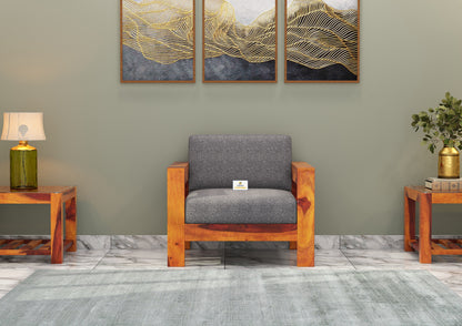 Carlotta With Side Magazine Wooden 3+1+1 Sofa Set - Urbnfurnish