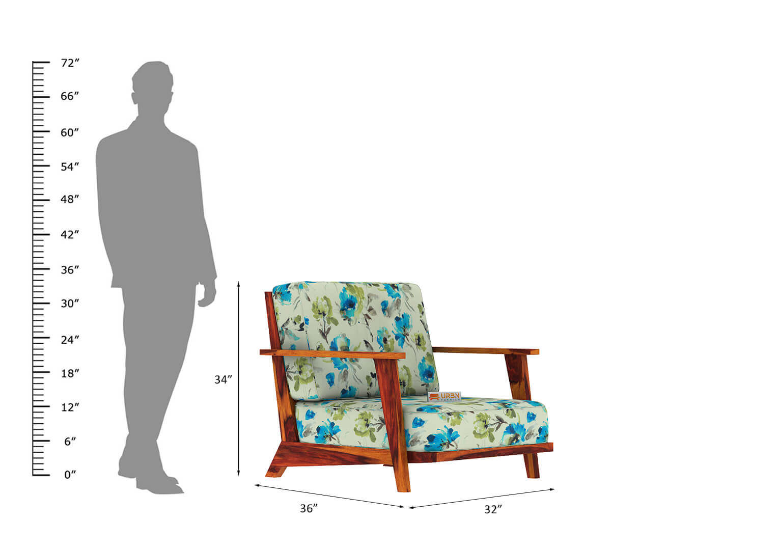 Alora Lounge Chair (Printed Fabric) - Urbnfurnish
