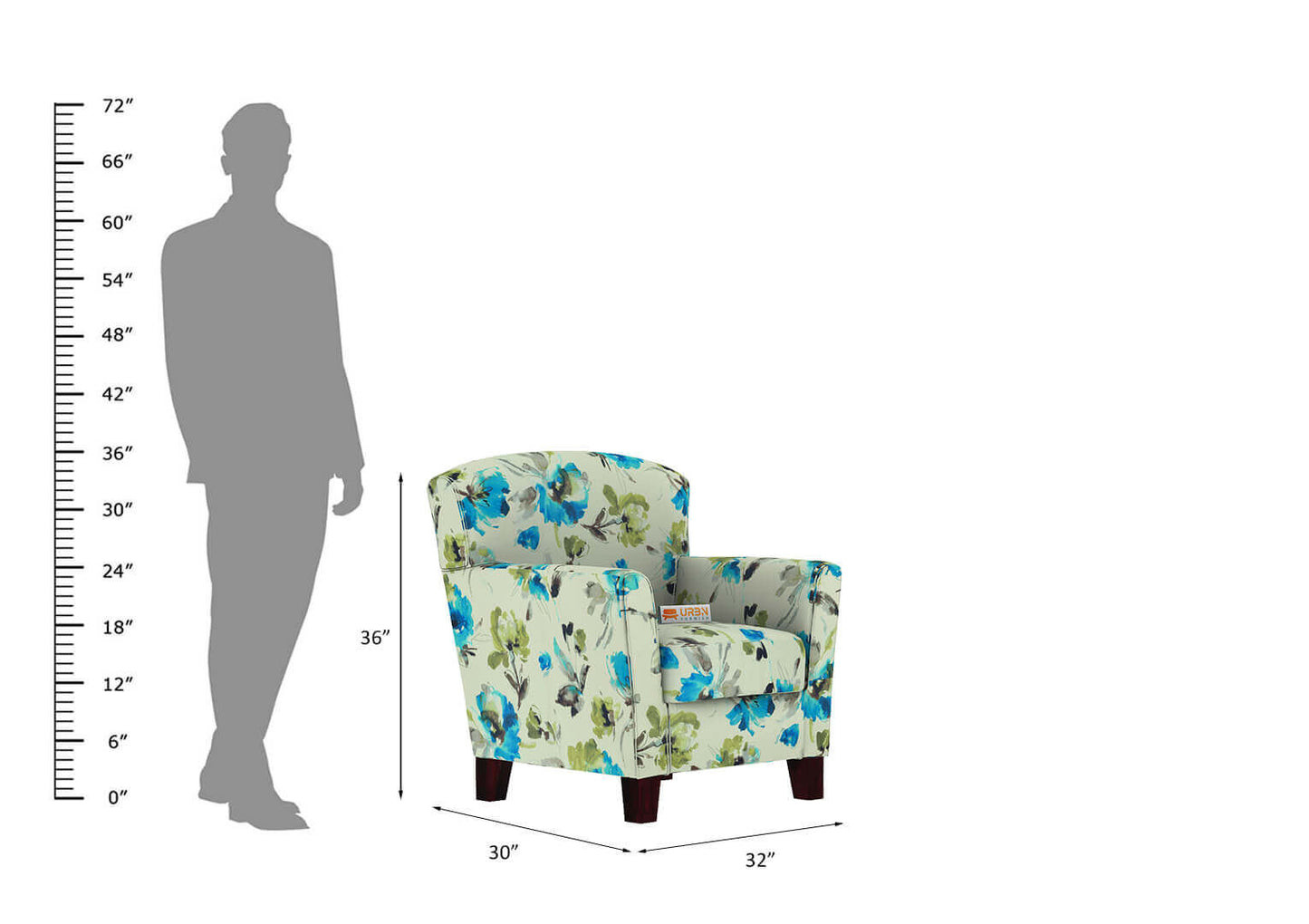 Alve Lounge Chair (Printed Fabric) - Urbnfurnish