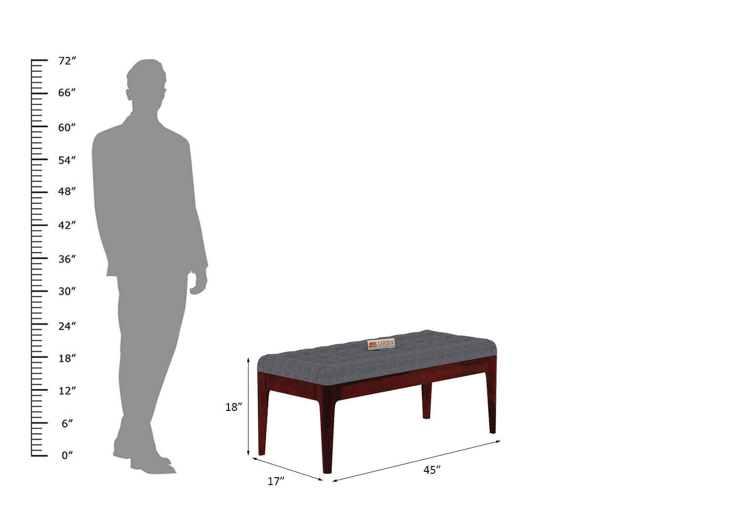 Amida Bench With Cushioned Seating - Urbnfurnish