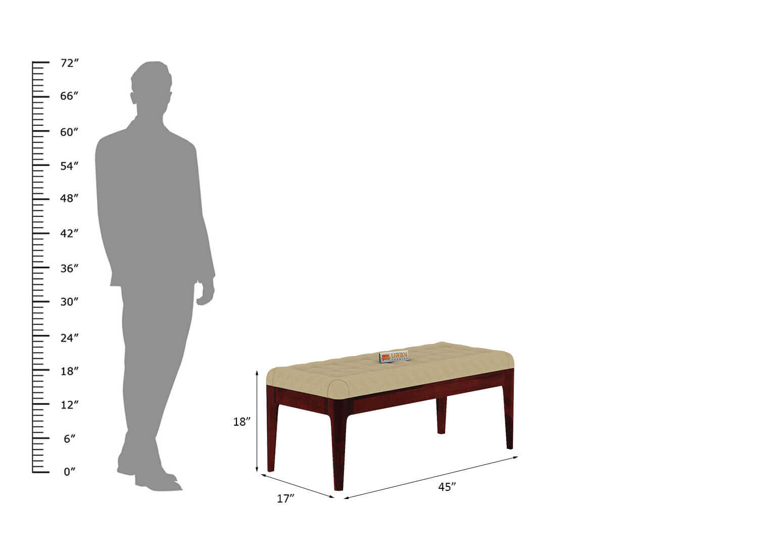 Amida Bench With Cushioned Seating - Urbnfurnish