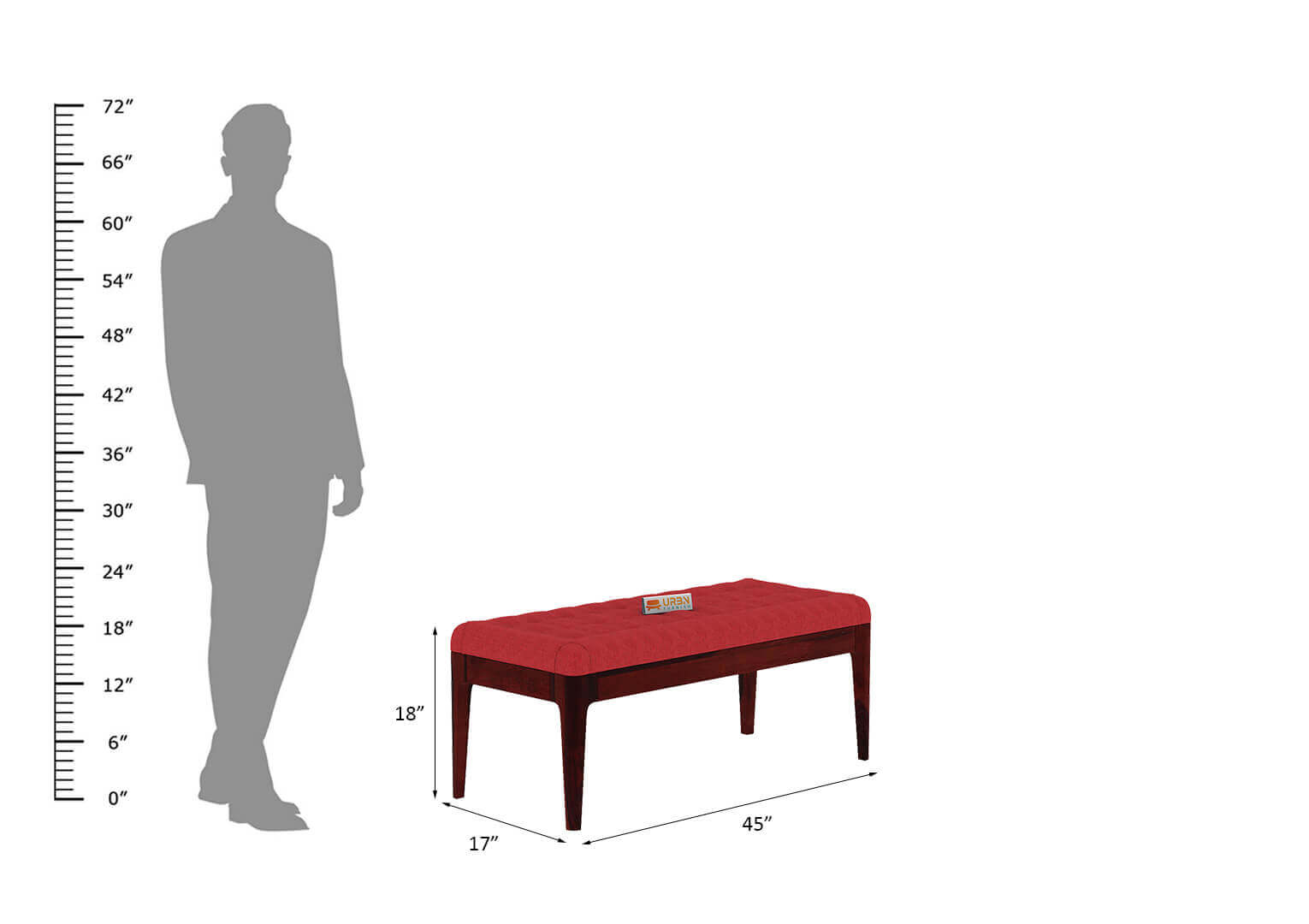Amida Bench With Cushioned Seating - Urbnfurnish