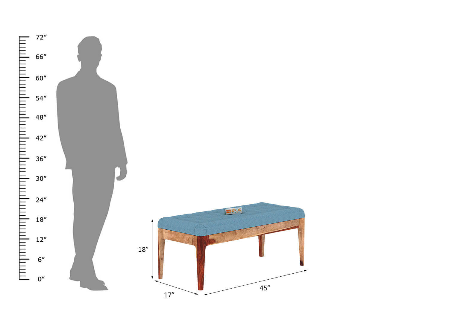 Amida Bench With Cushioned Seating - Urbnfurnish