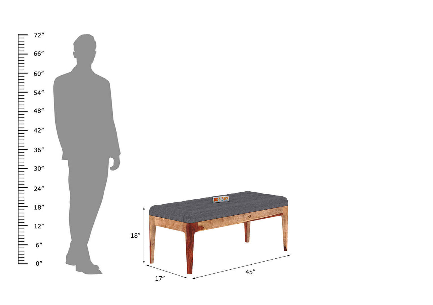 Amida Bench With Cushioned Seating - Urbnfurnish