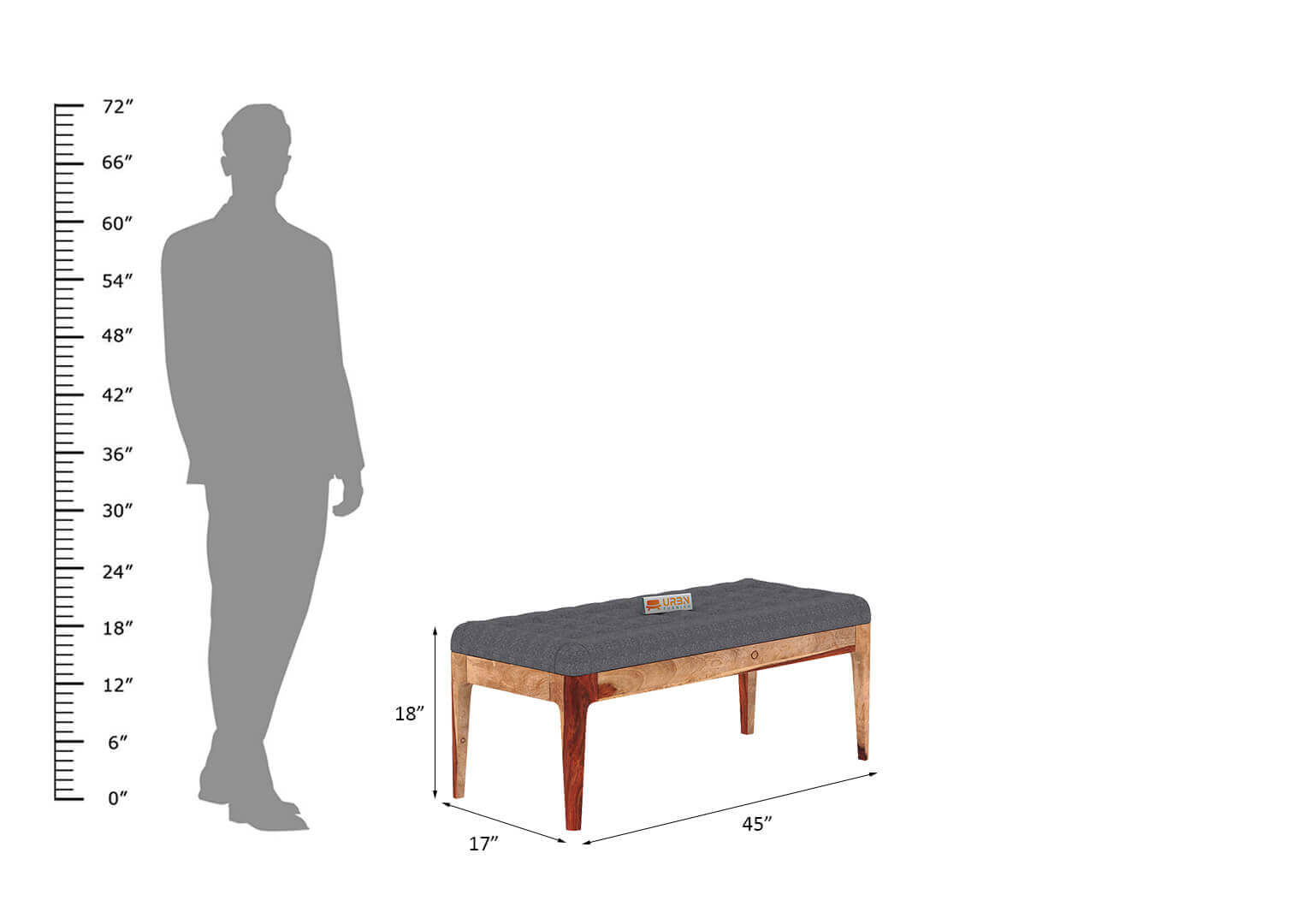Amida Bench With Cushioned Seating - Urbnfurnish