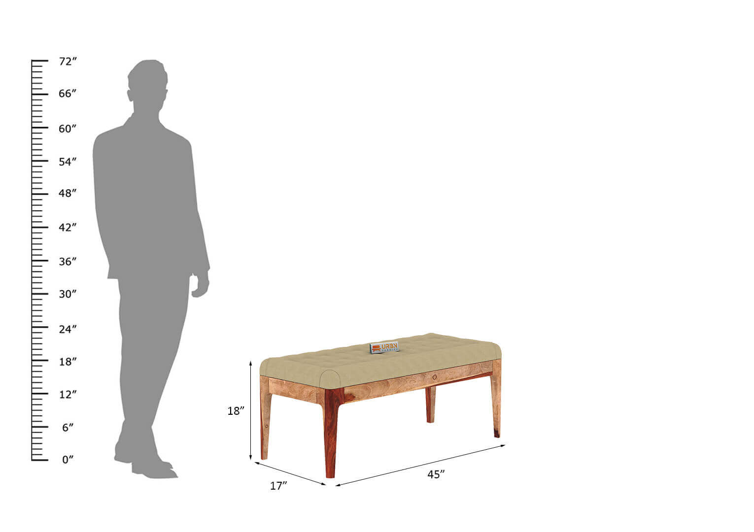 Amida Bench With Cushioned Seating - Urbnfurnish