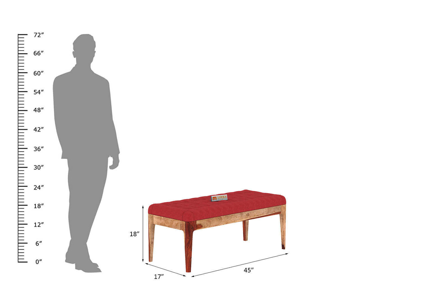 Amida Bench With Cushioned Seating - Urbnfurnish