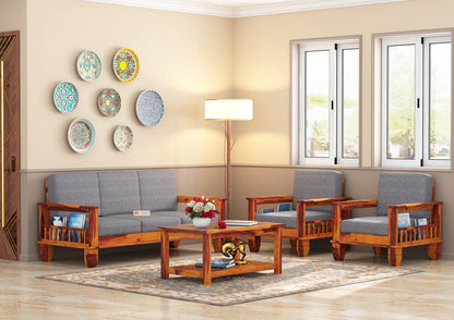 Angelic Wooden 3+1+1 Sofa Set - Urbnfurnish