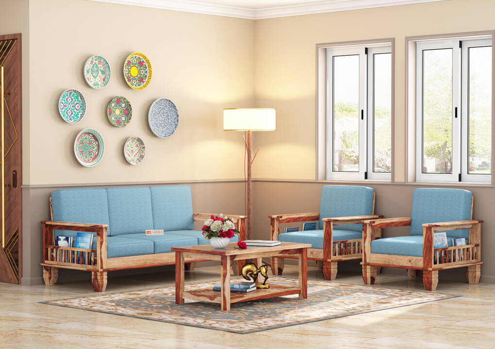 Angelic Wooden 3+1+1 Sofa Set - Urbnfurnish
