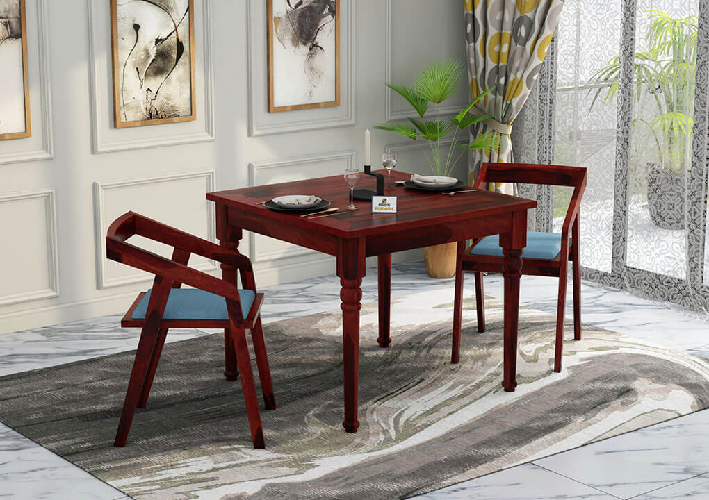 Aryan-2-Seater-Dining-Set-Mahogany-Blue_1