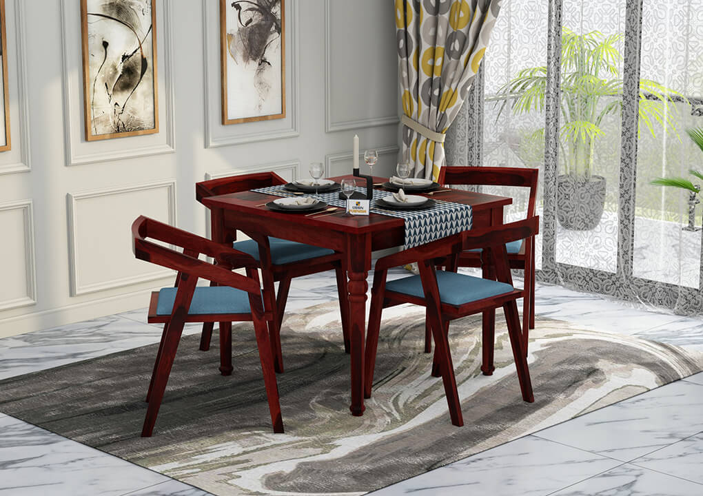 Aryan-4-Seater-Dining-Set-Mahogany-Blue_1
