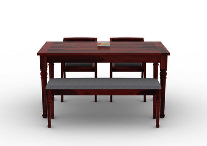 Aryan-4-Seater-Dining-Set-With-Bench-Mahogany-Gray_2