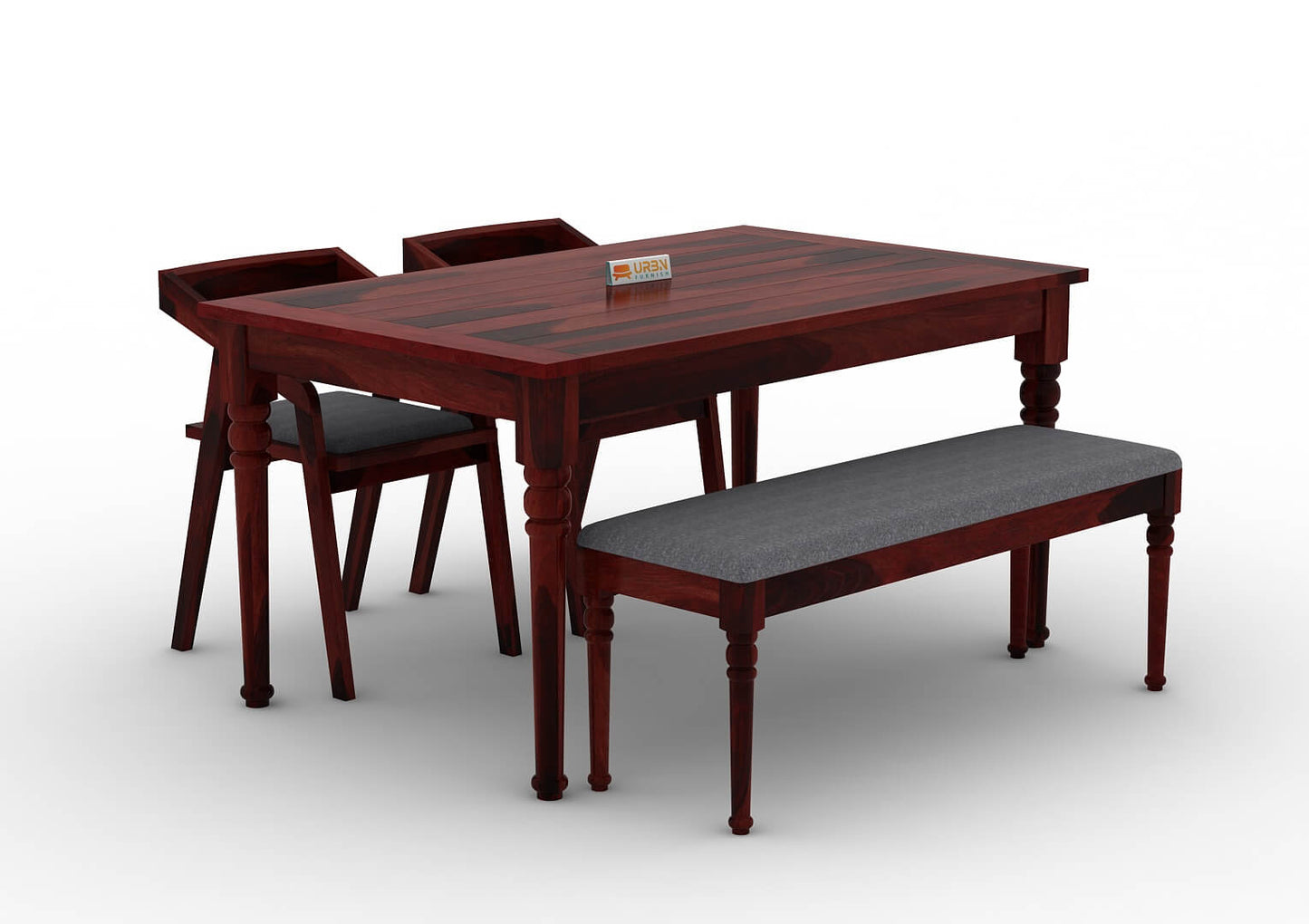 Aryan-4-Seater-Dining-Set-With-Bench-Mahogany-Gray_3
