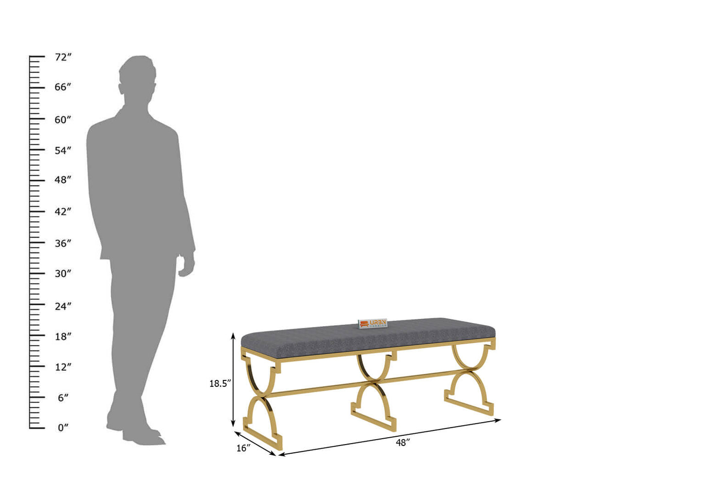 Boltano Bench With Cusion Seats - Urbnfurnish