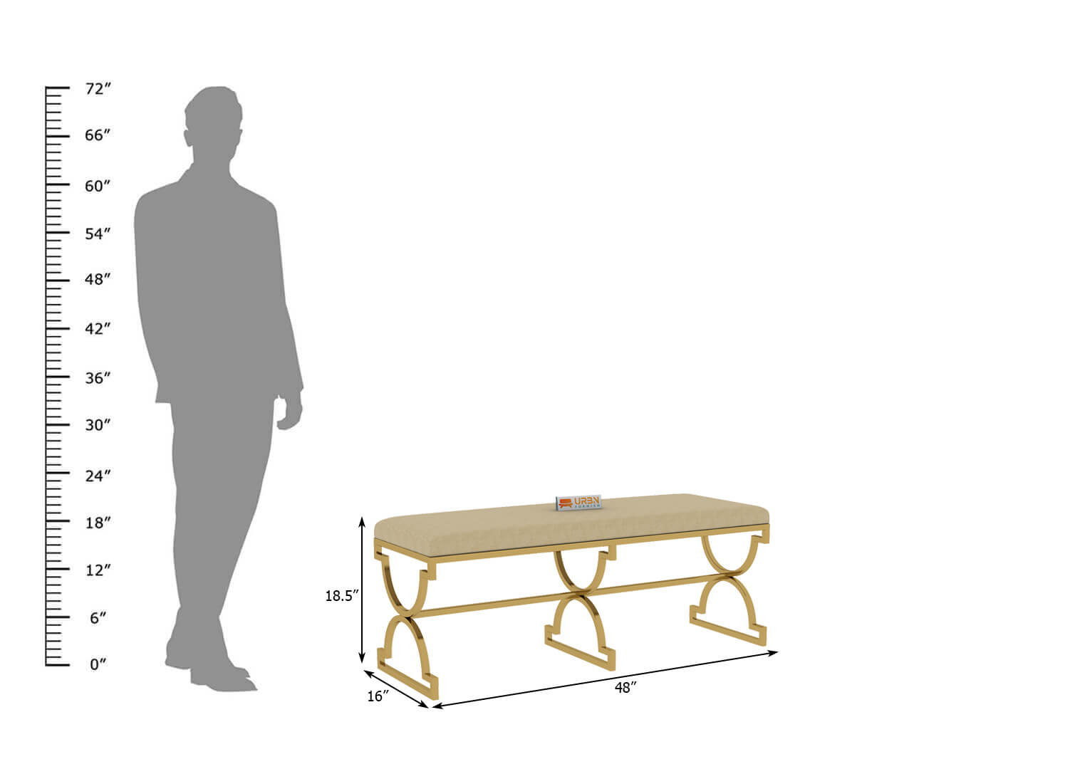 Boltano Bench With Cusion Seats - Urbnfurnish