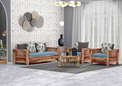 Bradford Wooden 3+1+1 Sofa Set - Urbnfurnish