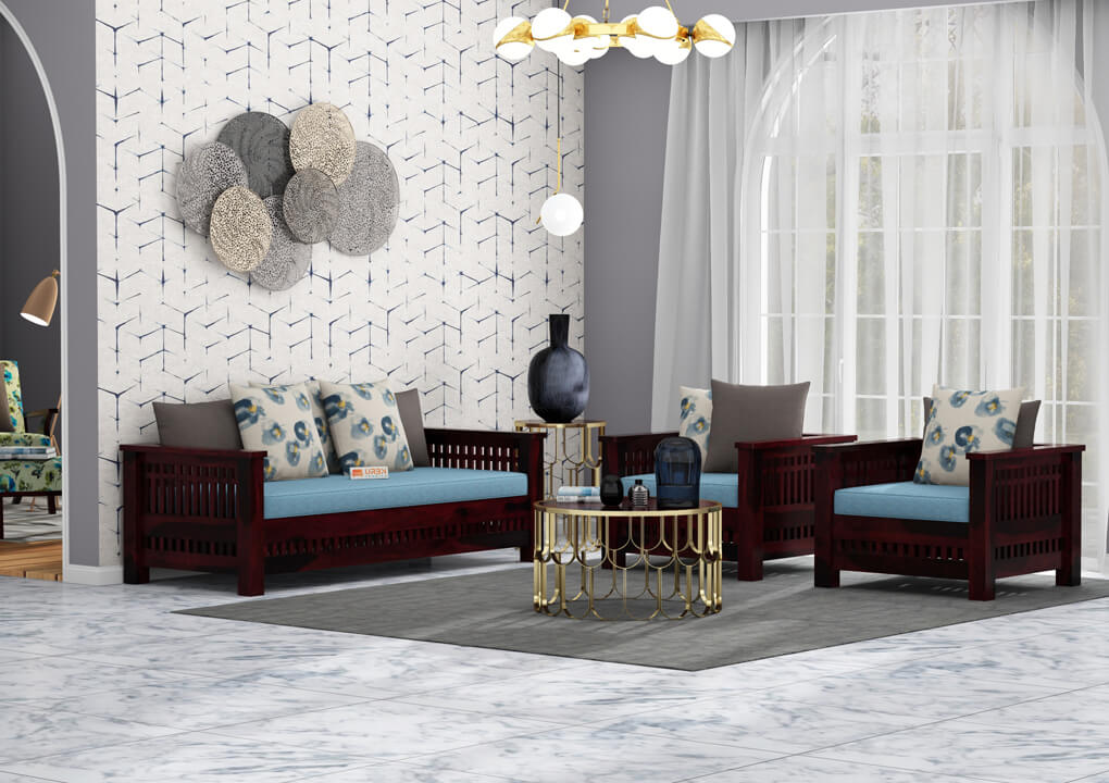 Bradford Wooden 3+1+1 Sofa Set - Urbnfurnish