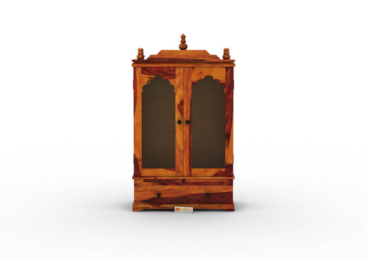 Carvings Home Temple (Honey Finish) - Urbnfurnish