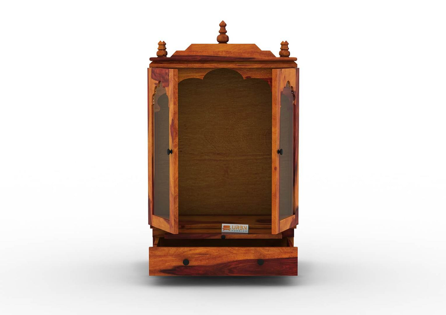 Carvings Home Temple (Honey Finish) - Urbnfurnish