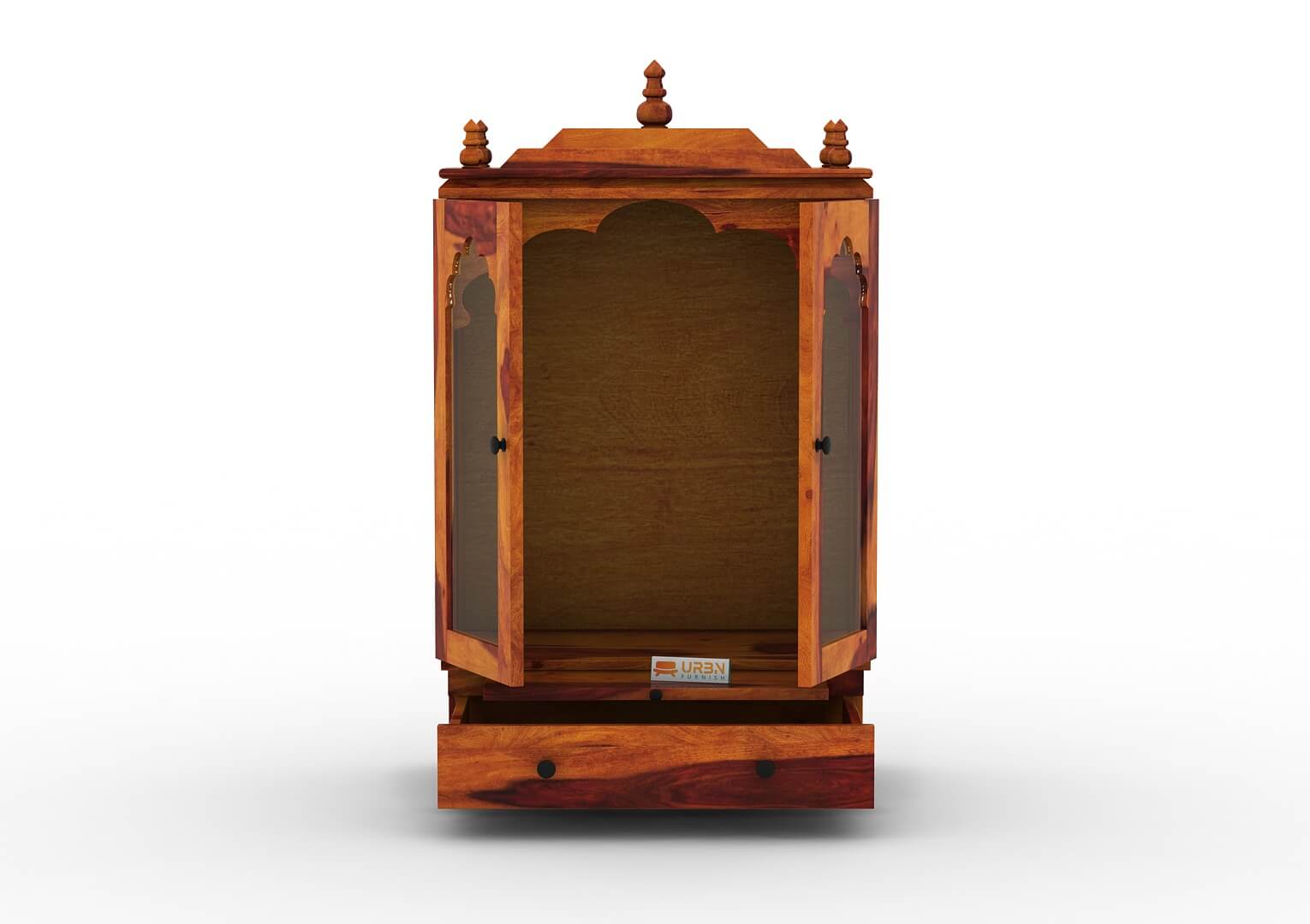 Carvings Home Temple (Honey Finish) - Urbnfurnish