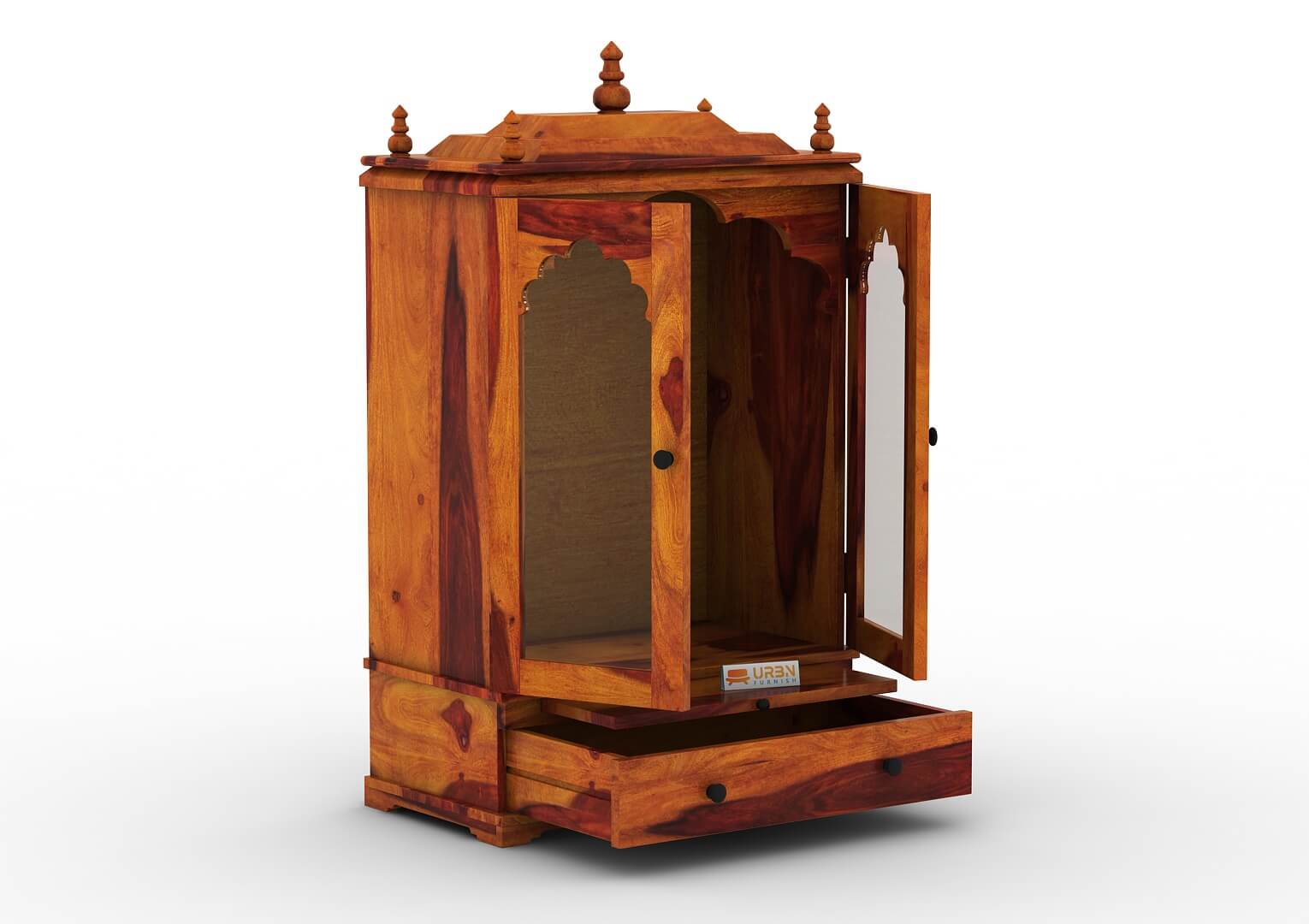 Carvings Home Temple (Honey Finish) - Urbnfurnish