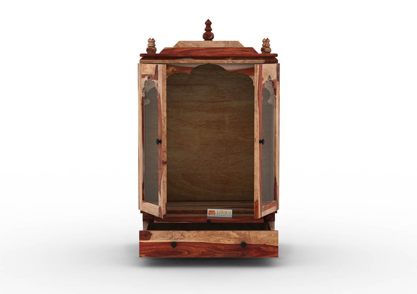 Carvings Home Temple (Honey Finish) - Urbnfurnish