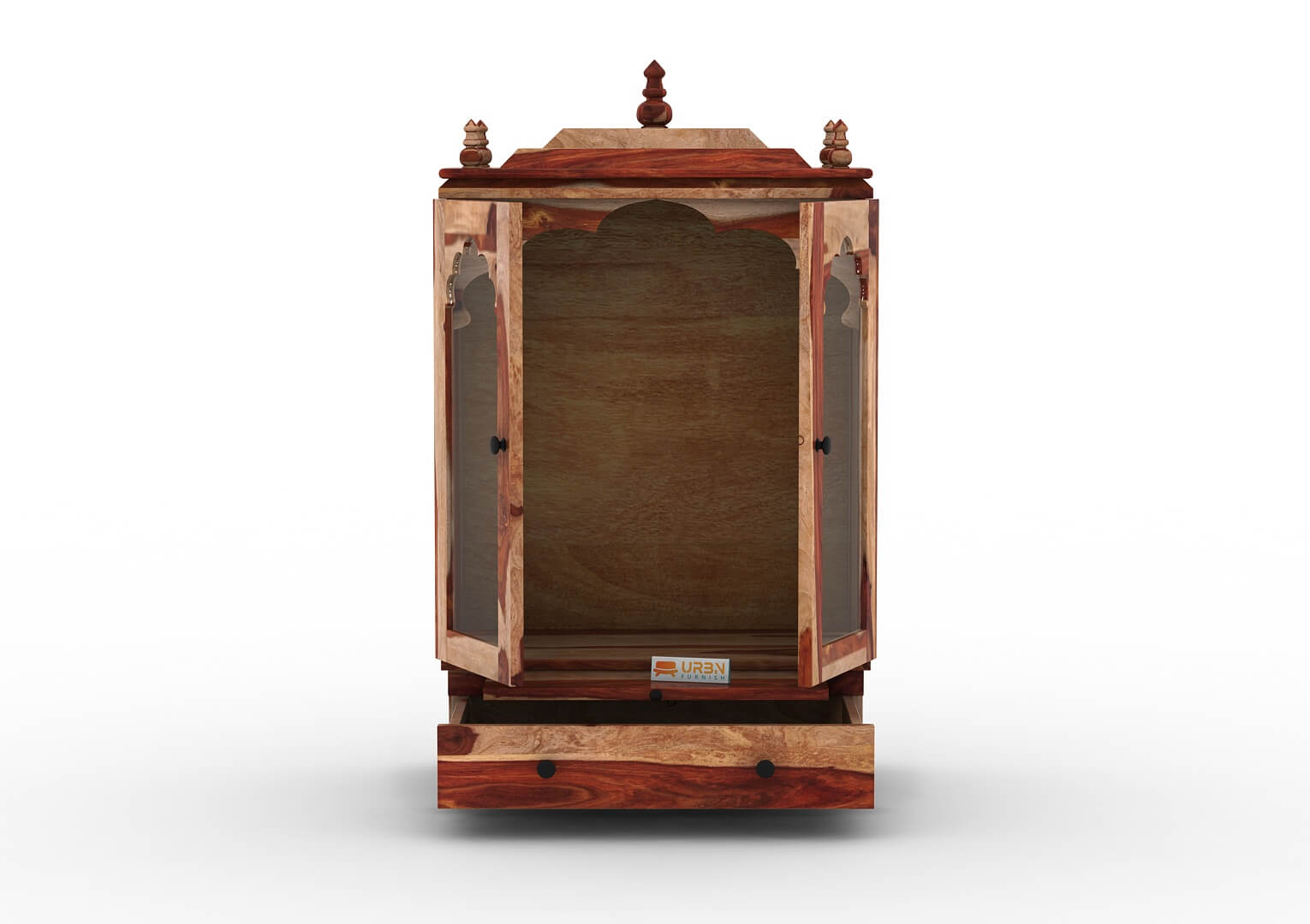 Carvings Home Temple (Honey Finish) - Urbnfurnish