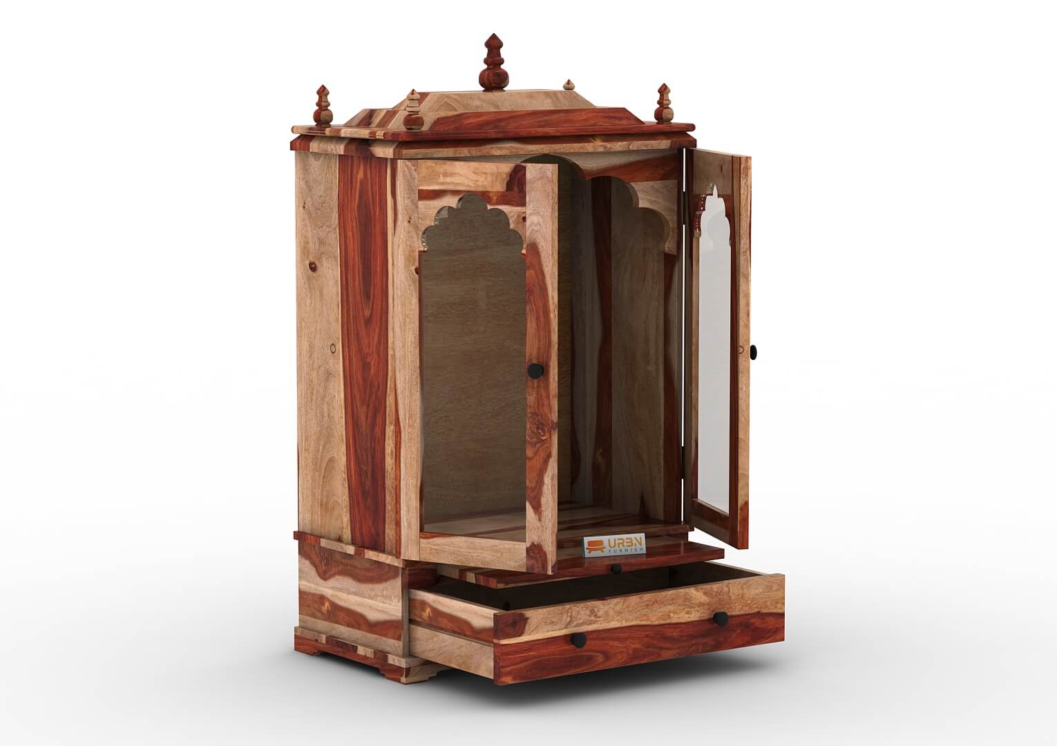 Carvings Home Temple (Honey Finish) - Urbnfurnish