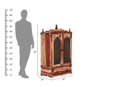Carvings Home Temple (Honey Finish) - Urbnfurnish