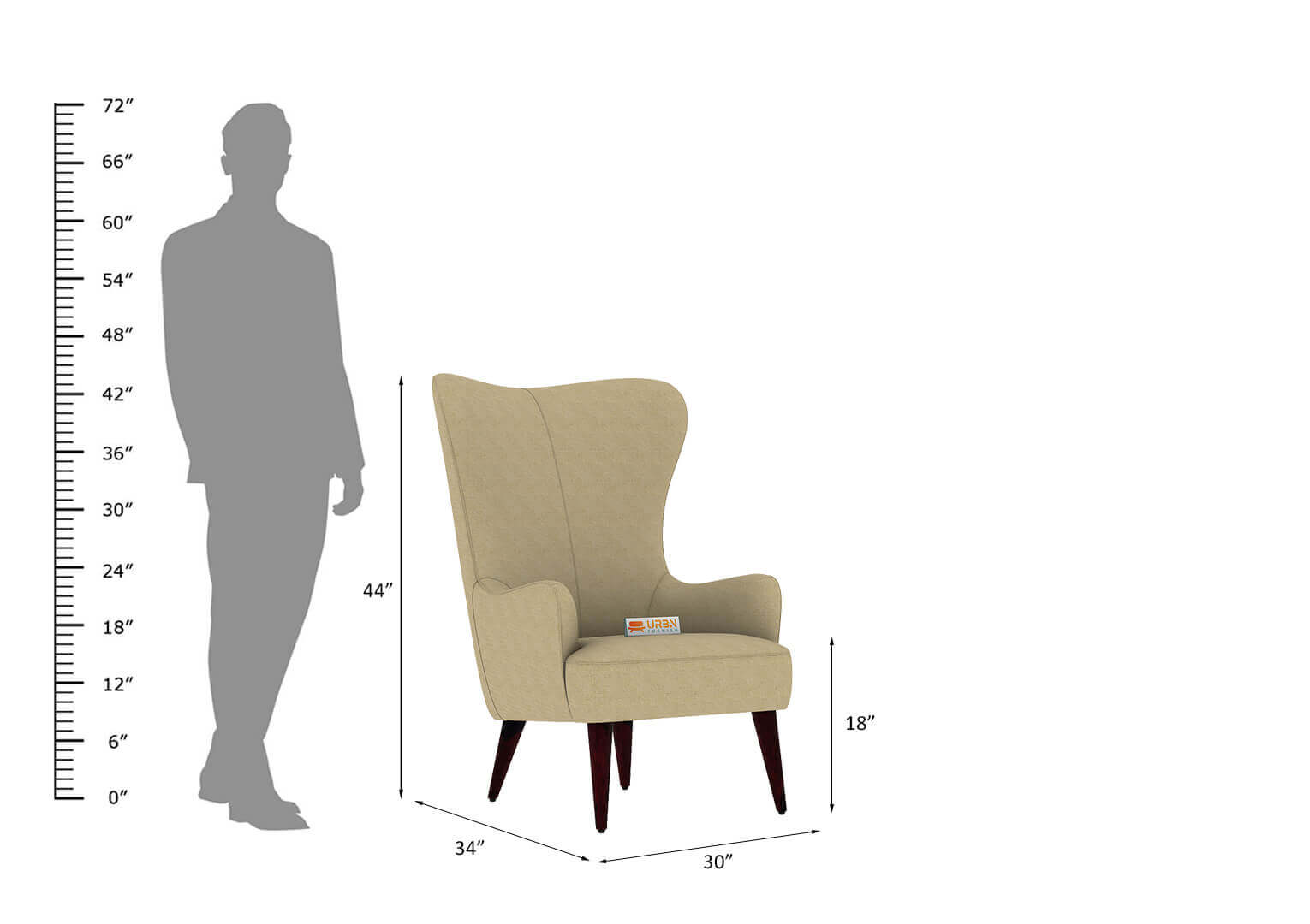 Cransebill Wingback Chair - Urbnfurnish