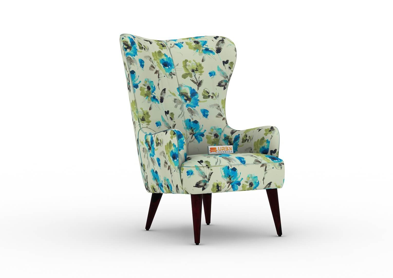 Cransebill Wingback Chair (Printed Fabric) - Urbnfurnish