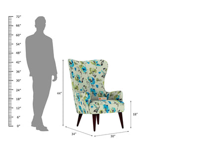 Cransebill Wingback Chair (Printed Fabric) - Urbnfurnish