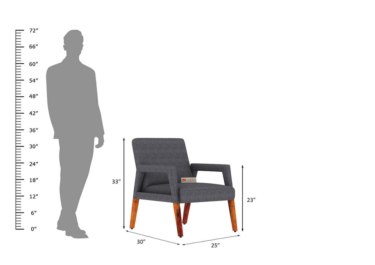 Crister Arm Chair with Cushion Arm - Urbnfurnish