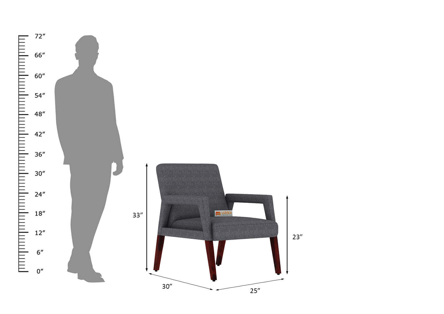 Crister Arm Chair with Cushion Arm - Urbnfurnish