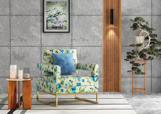 Pecos Wingback Chair (Printed Fabric) - Urbnfurnish