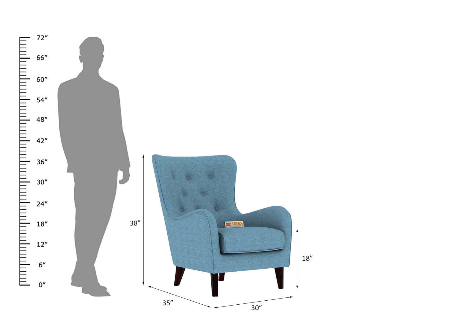 Erica Wingback Chair - Urbnfurnish