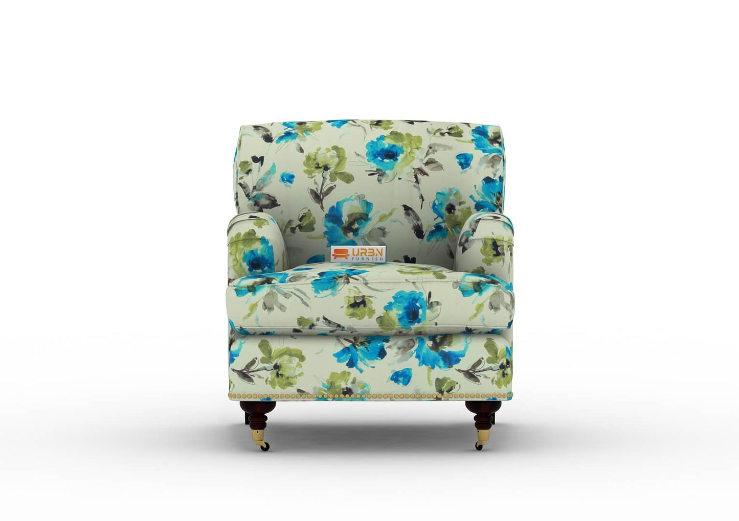 Erna Lounge Chair (Printed Fabric) - Urbnfurnish